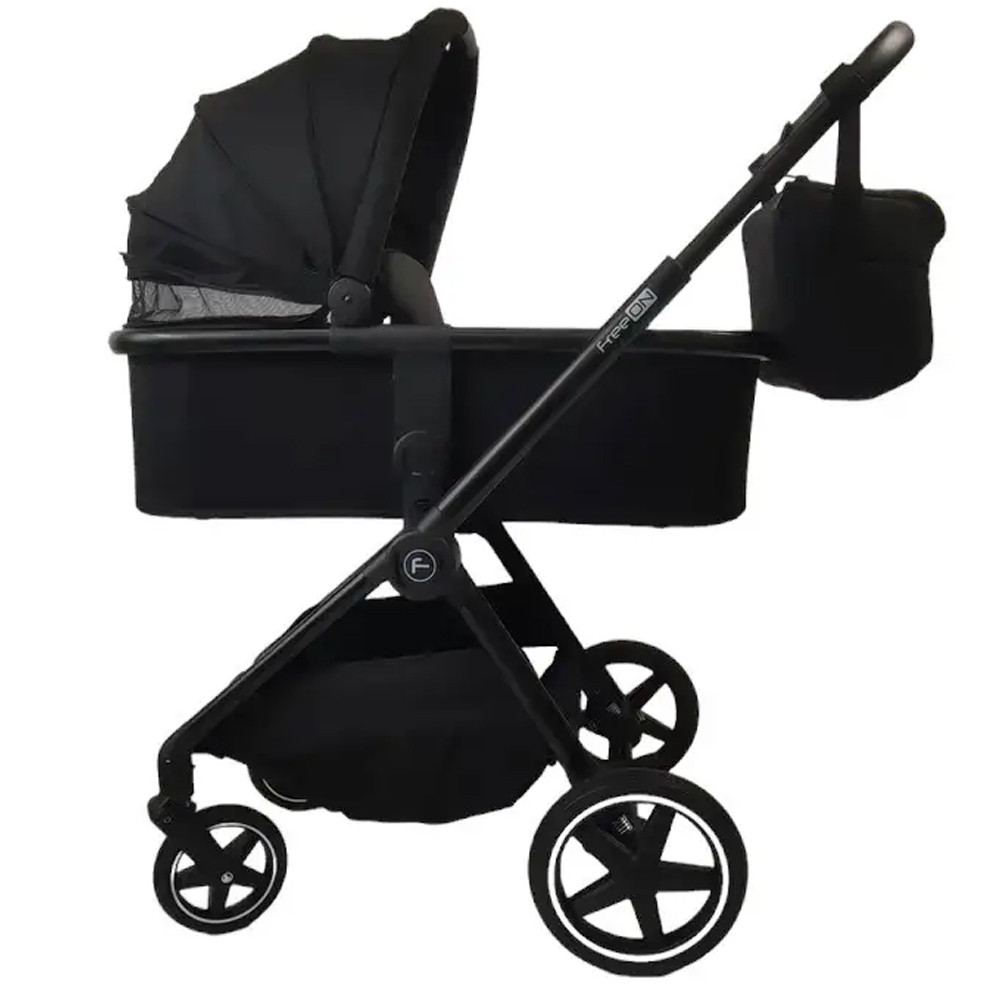 Універсальна коляска 3в1 FreeON (автокрісло 0+, практична сумка, кошик) Zack Black 80685 Чорна