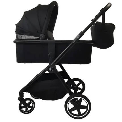 Універсальна коляска 3в1 FreeON (автокрісло 0+, практична сумка, кошик) Zack Black 80685 Чорна, фото 1