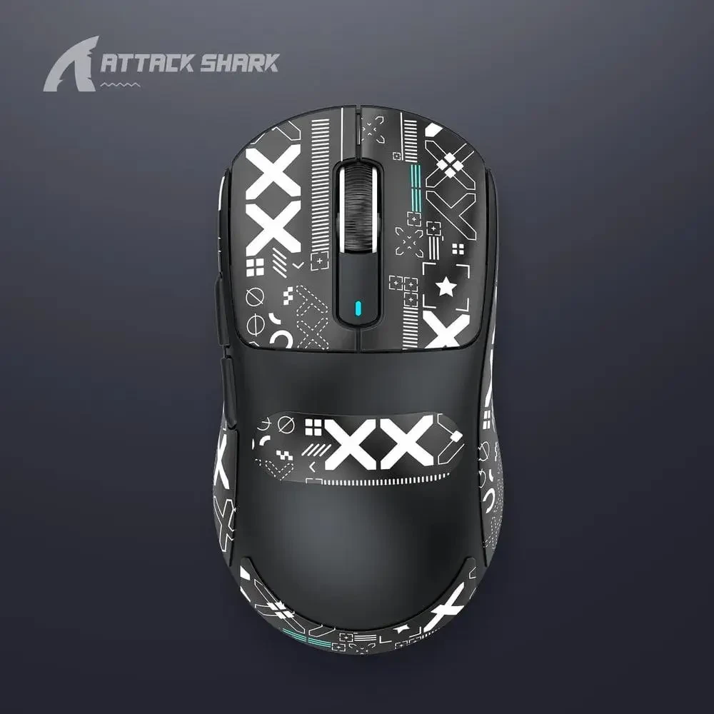 ATTACK SHARK X6 Black + Зарядна станція RGB | Сенсор PAW3395 | 65 годин акум, фото 1