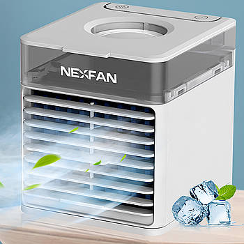 Міні-кондиціонер з LED підсвічуванням, NexFan / Портативний охолоджувач повітря / Кондиціонер зволожувач повітря