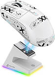 ATTACK SHARK X6 White | Сенсор PAW3395 | 65 годин акум | + Зарядна станція RGB, фото 3