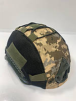 Камуфляжный кавер без ушей на каску FAST пиксель, чехол на шлем защитный для маскировки размер L та ХL lin