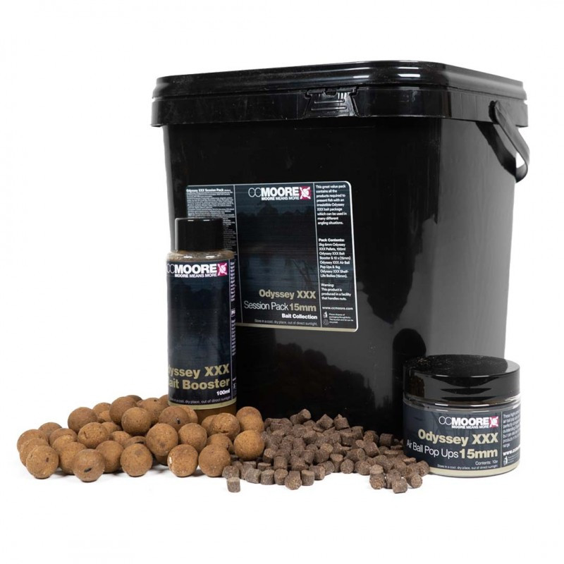 Набір підгодовувань CC Moore Odyssey XXX Session Pack 15 mm (бойли 15мм+пелетс 6мм+ліквід+попапи), фото 1