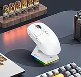 ATTACK SHARK X6 White | Сенсор PAW3395 | 65 годин акум | + Зарядна станція RGB, фото 5