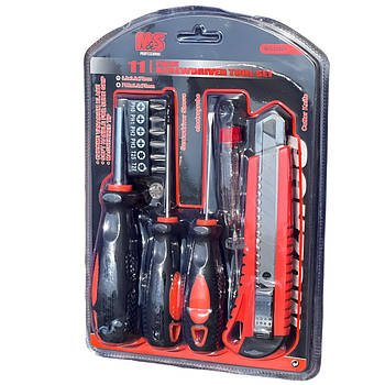 Набір викруток 11 в 1 Screwdriver & Utility Knife Set 448 AND Набір з різних викруток та насадками