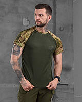 Футболка армейская тактическая с липучками, футболка мультикам-олива coolmax, футболка зсу kc996