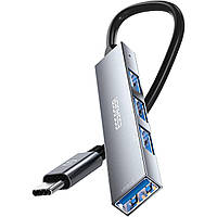 USB-hub ESSAGER Fengyang  4 in 1 Splitter (Type-C port) Silver