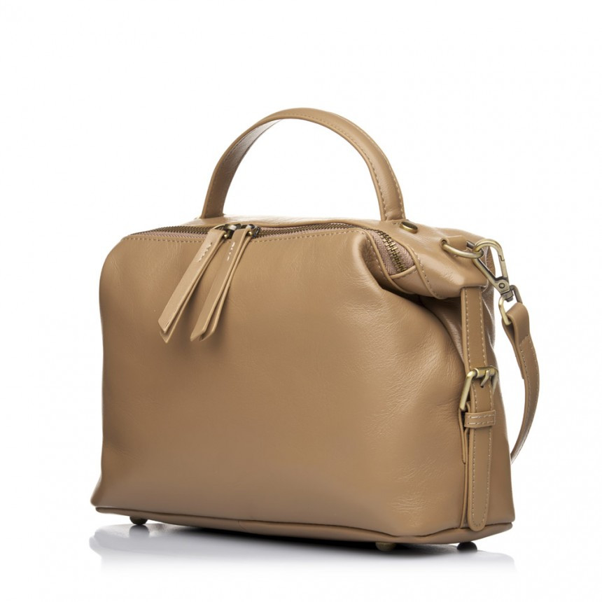 Жіноча сумка новинка натуральна шкіра бежевий Арт.3019 beige VIVAVERBA Україна — (59)