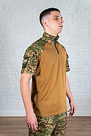 Рубашка мужская летняя тактическая рип-стоп хищник камуфляж