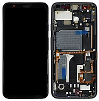 Дисплей (екран) для Google Pixel 4 XL + touchscreen, чорний, P-OLED, оригінал (54) з передньою панеллю,