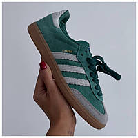 Жіночі кросівки Adidas Samba OG Green Grey, зелені замшеві кросівки адідас самба