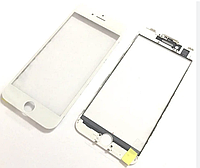 Стекло (для ремонта дисплея) для iPhone 7, белое, с рамкой, с OCA-пленкой