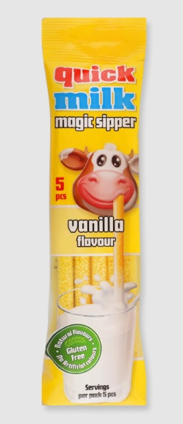 Трубочки для молока зі смаками Quick Milk Sipper Vanilla 30 г.