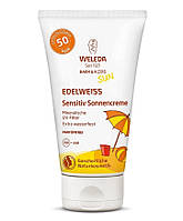 Детский солнцезащитный крем для чувствительной кожи SPF 50 Weleda Edelweiss Baby&Kids Sun 50 мл (Швейцария)