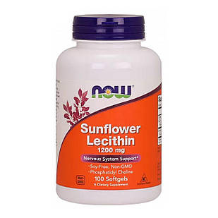 Соняшниковий лецитин (Sunflower Lecithin) 1200 мг 100 капсул NOW-02311