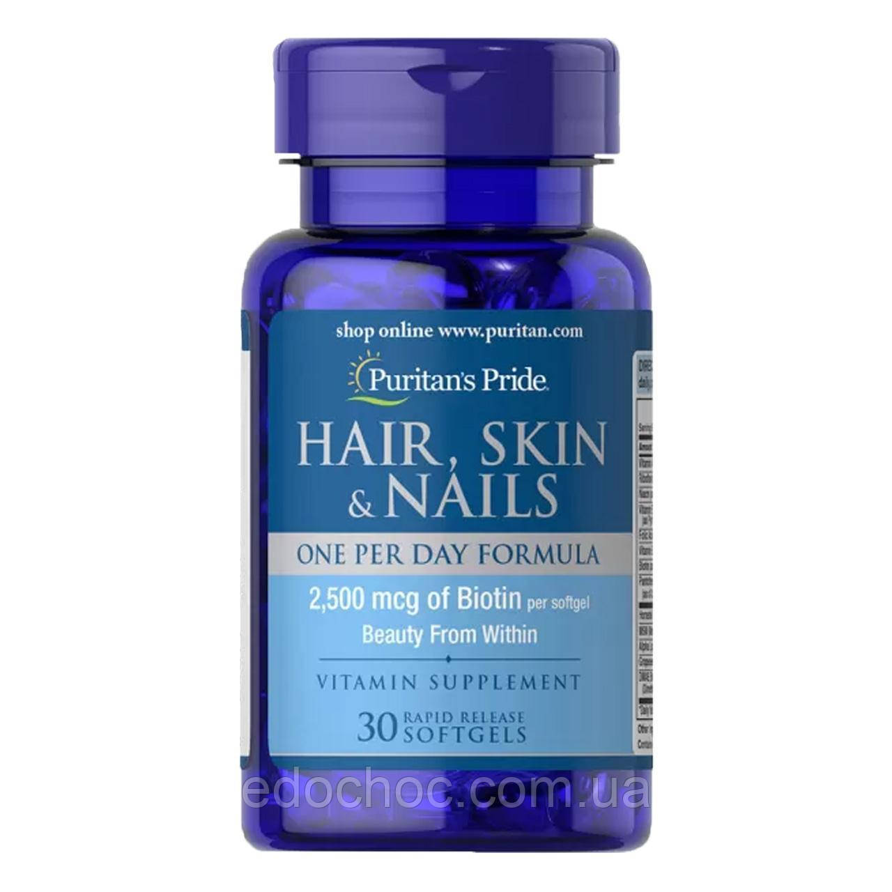 Формула для волосся, шкіри, нігтів (Hair, Skin & Nails) 30 капсул PTP-50779, фото 1