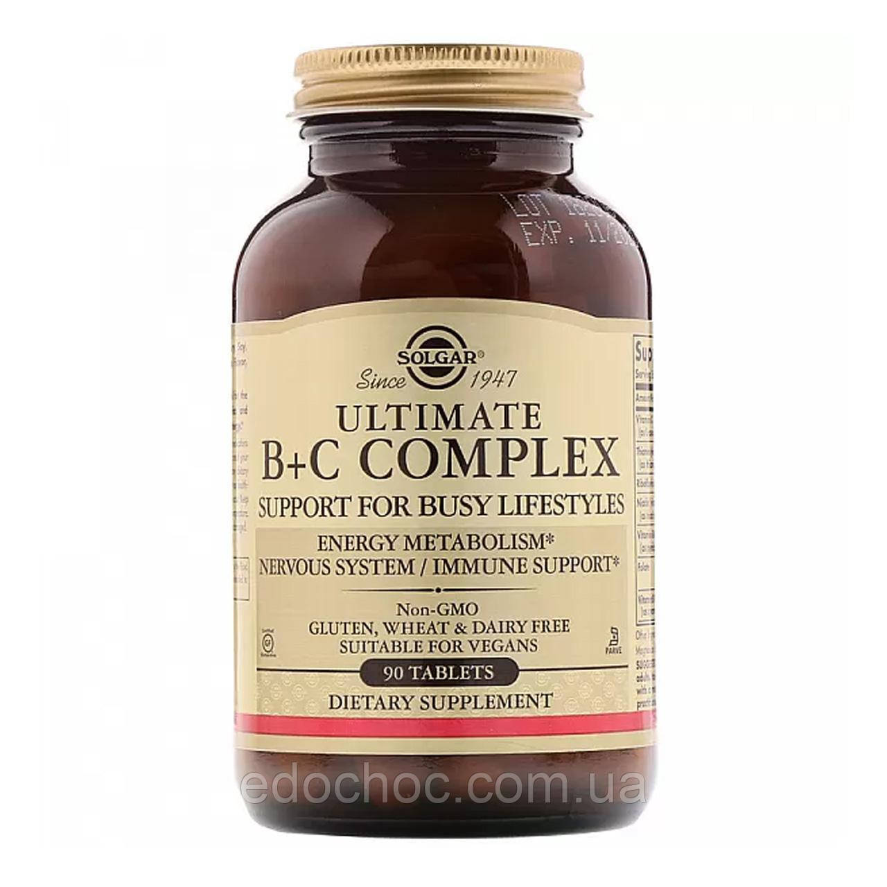 Вітамін B+C комплекс (Ultimate B+C) 90 таблеток SOL-02772