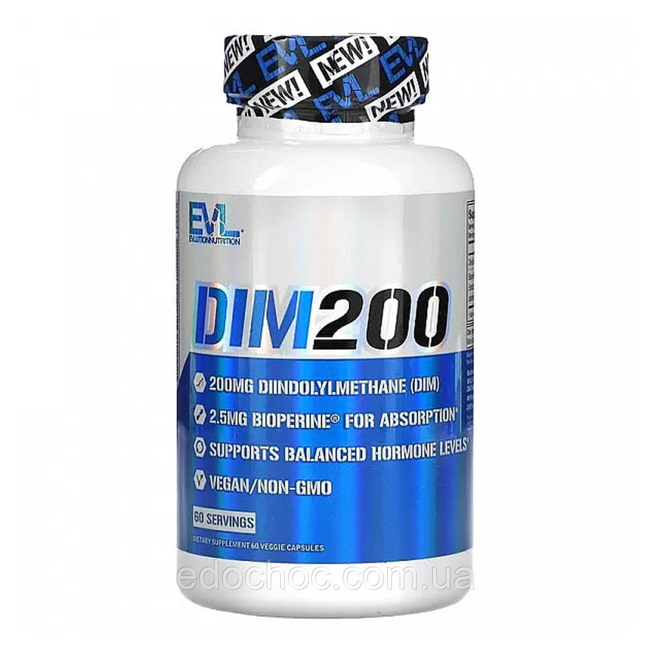 Дііндолілметан (DIM 200) 200 мг 60 капсул EVL-02704, фото 1