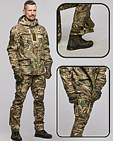 Армійські військові чоловічі штани мультикам з затяжками під колінами штурмові штани мультикам ріп стоп WAS