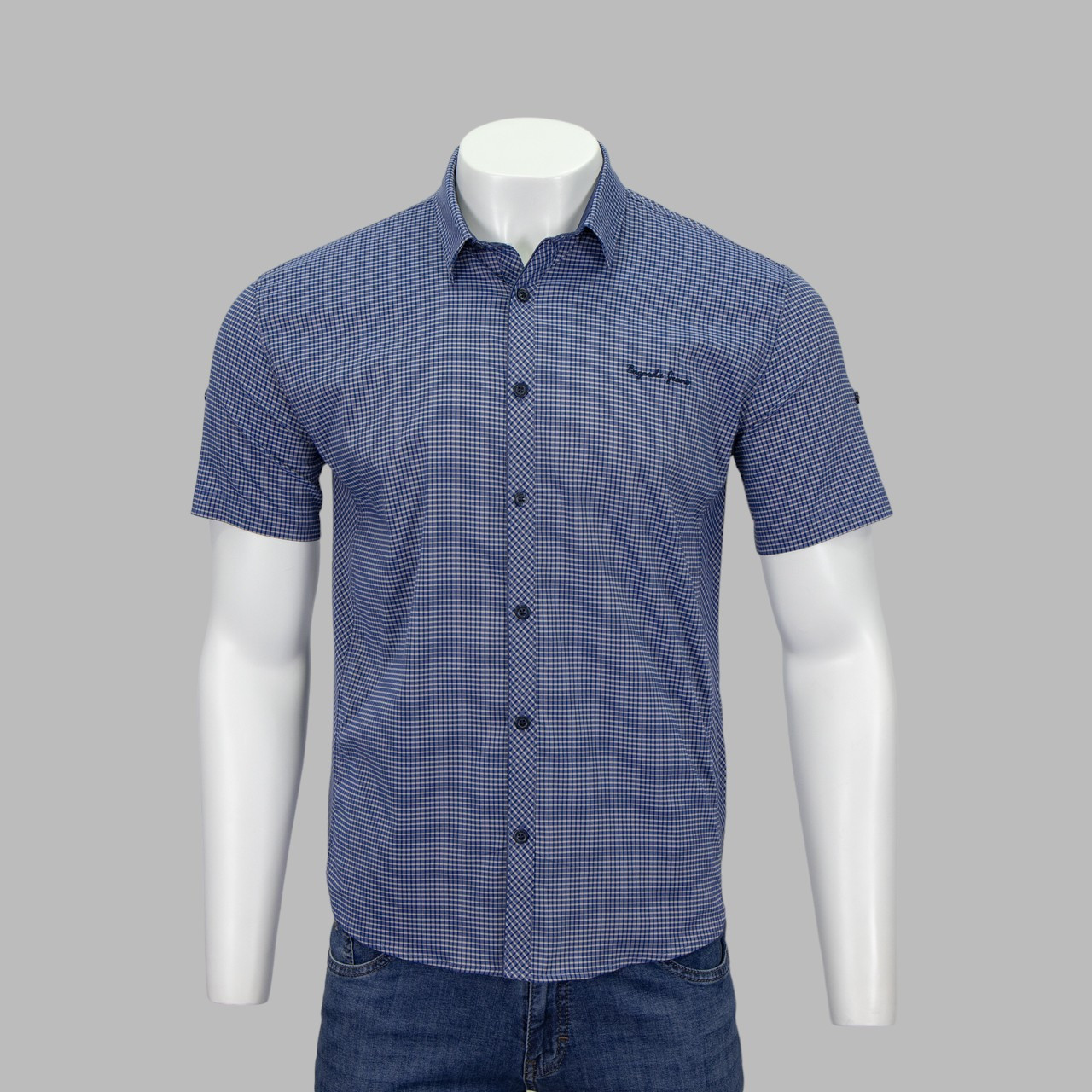 Сорочка чоловіча, приталена (Slim Fit) з коротким рукавом, Bagarda BG2408 MINK 93% бавовна 7% еластан XXXL(Р)