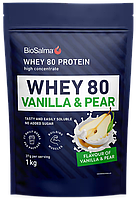Протеин BioSalma Whey 80 со вкусом ванили и груши 1000г