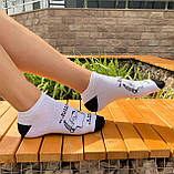 Набір жіночих патріотичних білих коротких демісезонних шкарпеток 8 пар з креативним принтом 36-41, фото 3