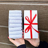 Набір шкарпеток чоловічих коротких сірих літніх легких базових однотонних 41-45 8 пар у подарунковій коробці BG, фото 6