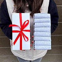 Подарунковий набір шкарпеток жіночих коротких літніх базових повсякденних сірих м'яких на 8 пар 36-40 Br BAR