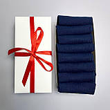 Бокс шкарпеток чоловічих коротких синіх літніх легких базових однотонних 41-45 8 пар у подарунковому пакованні BG, фото 4