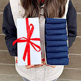 Бокс шкарпеток жіночих коротких синіх літніх легких базових однотонних 36-40 8 пар у подарунковому пакованні BG, фото 7