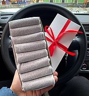 Набір шкарпеток чоловічих коротких сірих літніх легких базових однотонних 41-45 8 пар у подарунковій коробці BG