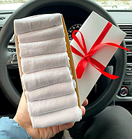 Комплект шкарпеток жіночих коротких білих легких бавовняних 36-40 8 пар на креативний подарунок дівчині BG