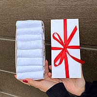 Подарунковий комплект шкарпеток чоловічих коротких літніх базових білих повсякденних 41-45 на 8 пар для Br BAR