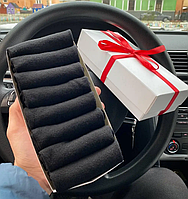 Бокс-шкарпетків чоловічих коротких чорних літніх легких практичних базових 41-45 8 шт. на крутий подарунок парню BG