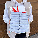 Прикольний бокс шкарпеток жіночих коротких сірих бавовняних 36-40 16 пар на подарунок дівчині BG, фото 3