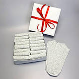 Комплект шкарпеток чоловічих коротких літніх сірих базових міцних 41-45 16 пар у подарунковому пакованні BG, фото 8