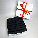 Бокс чоловічих коротких коротких чорних однотонних якісних 41-45 16 пар для хлопця на подарунок BG, фото 3