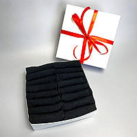 Бокс шкарпеток жіночих укорочених літніх чорних однотонних 36-40 16 шт. у подарунковому пакованні для жінок BG