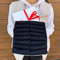 Бокс чоловічих коротких коротких чорних однотонних якісних 41-45 16 пар для хлопця на подарунок BG