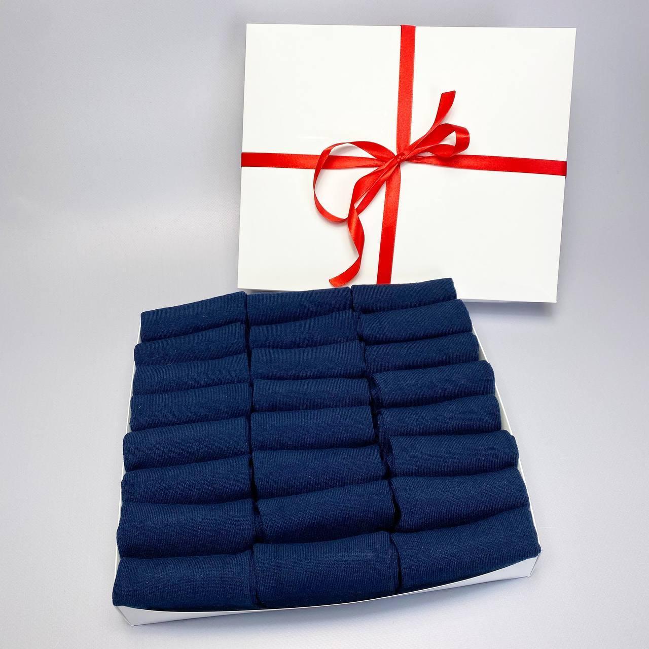 Прикольний набір шкарпеток жіночих коротких літніх синіх базових трикотажних 36-40 24 пари на подарунок BG, фото 1