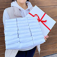 Набір шкарпеток чоловічих коротких літніх білих базових якісних 41-45 24 пари для чоловіків на подарунок BG