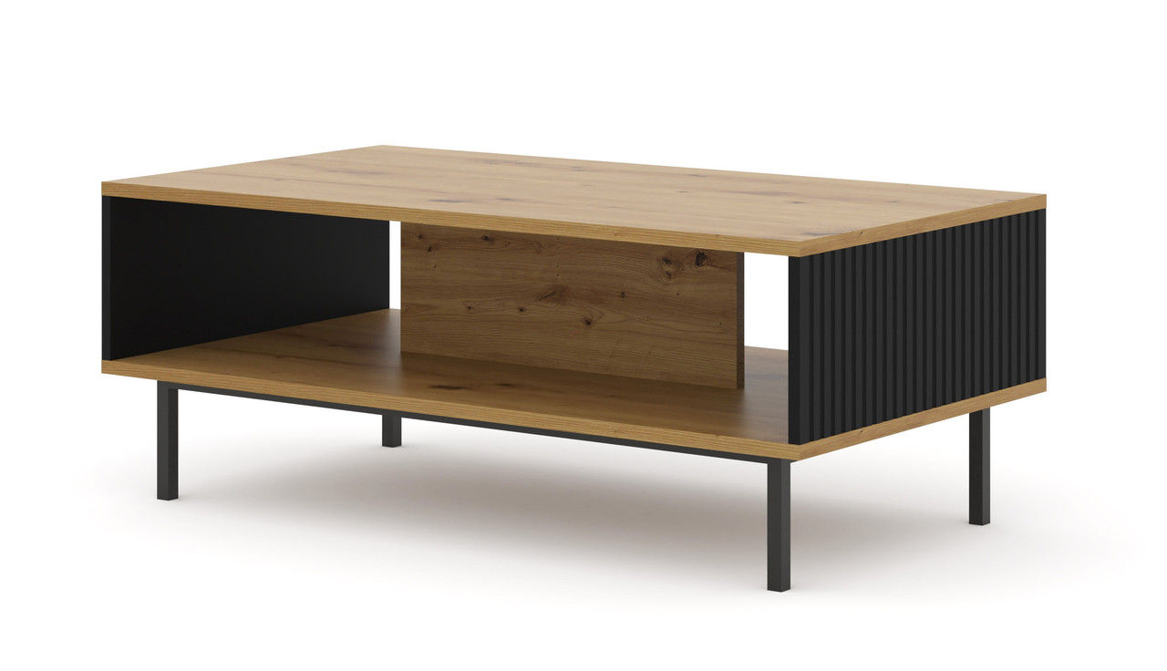 Журнальний столик Ravena B 90x60 дуб артисан/чорний матовий/чорний BIM Meble