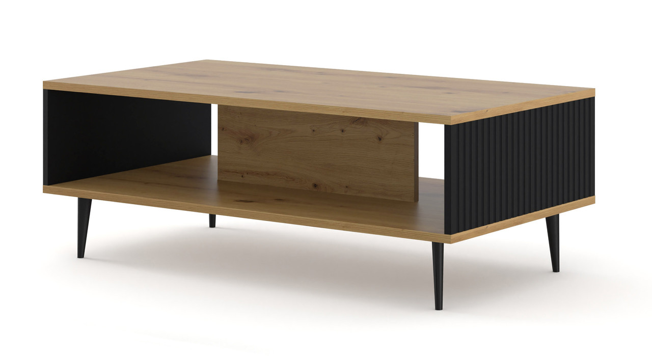 Журнальний столик Ravena B 90x60 дуб артисан/чорний матовий/чорний BIM Meble