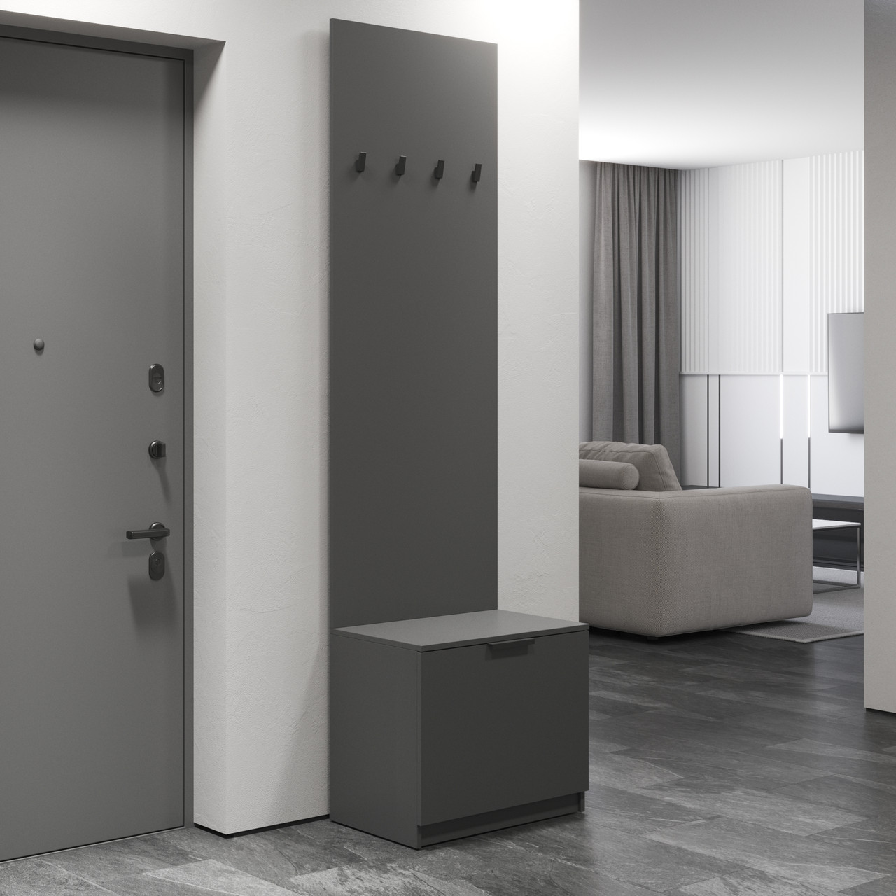 Вішалка для передпокою VAYS, підлогова, з тумбою для взуття M-43, фото 1