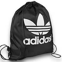 Рюкзак-мішок на шнурках, 31х42см, чорний, тканина поліестер, для взуття, речей чи м'яча