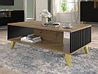 Журнальний столик Ravena PB 90x60 дуб артисан/чорний матовий/золотий BIM Meble, фото 3
