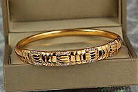 Браслет бенгл Xuping Jewelry габіон 57 мм на руку від 16 см до 18 см золотистий