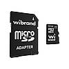 Карта пам'яті Wibrand microSDHC 32 GB class 10 UHS-I U3 + SD Adapter (WICDHU3/32GB-A), фото 2