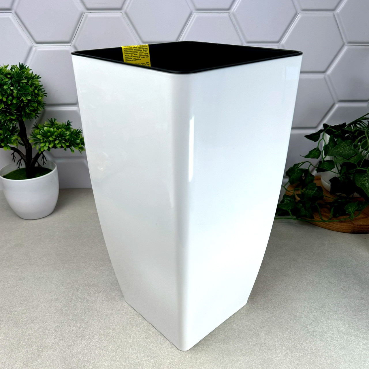 Подвійний вазон 13 л, Квадро Білий Алеана