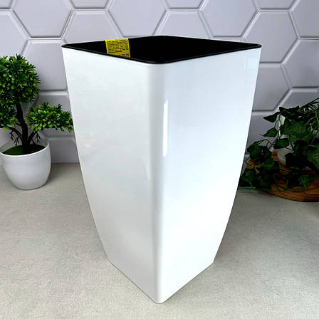 Подвійний вазон 13 л, Квадро Білий Алеана, фото 1